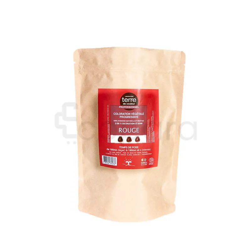 TERRE DE COULEUR COLORATION VEGETALE PROGRESSIVE ROUGE 600G REFERENCE 600ROU