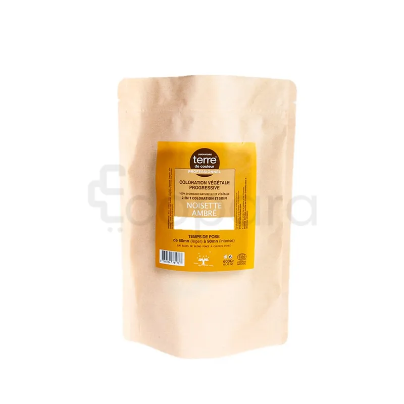 TERRE DE COULEUR COLORATION VEGETALE PROGRESSIVE NOISETTE AMBRE 600G REFERENCE 600NOISAMB