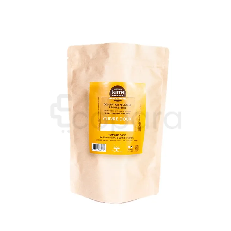 TERRE DE COULEUR COLORATION VEGETALE PROGRESSIVE CUIVRE DOUX 600G REFERENCE 600CUDO