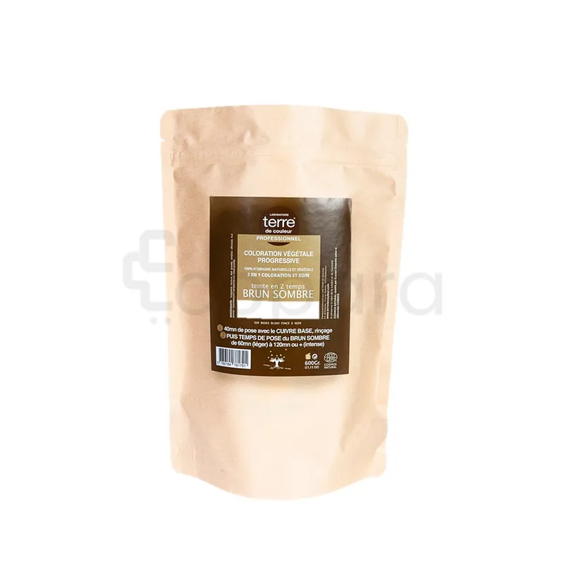 TERRE DE COULEUR COLORATION VEGETALE PROGRESSIVE BRUN SOMBRE 600G REFERENCE 600BRUN- SOMB