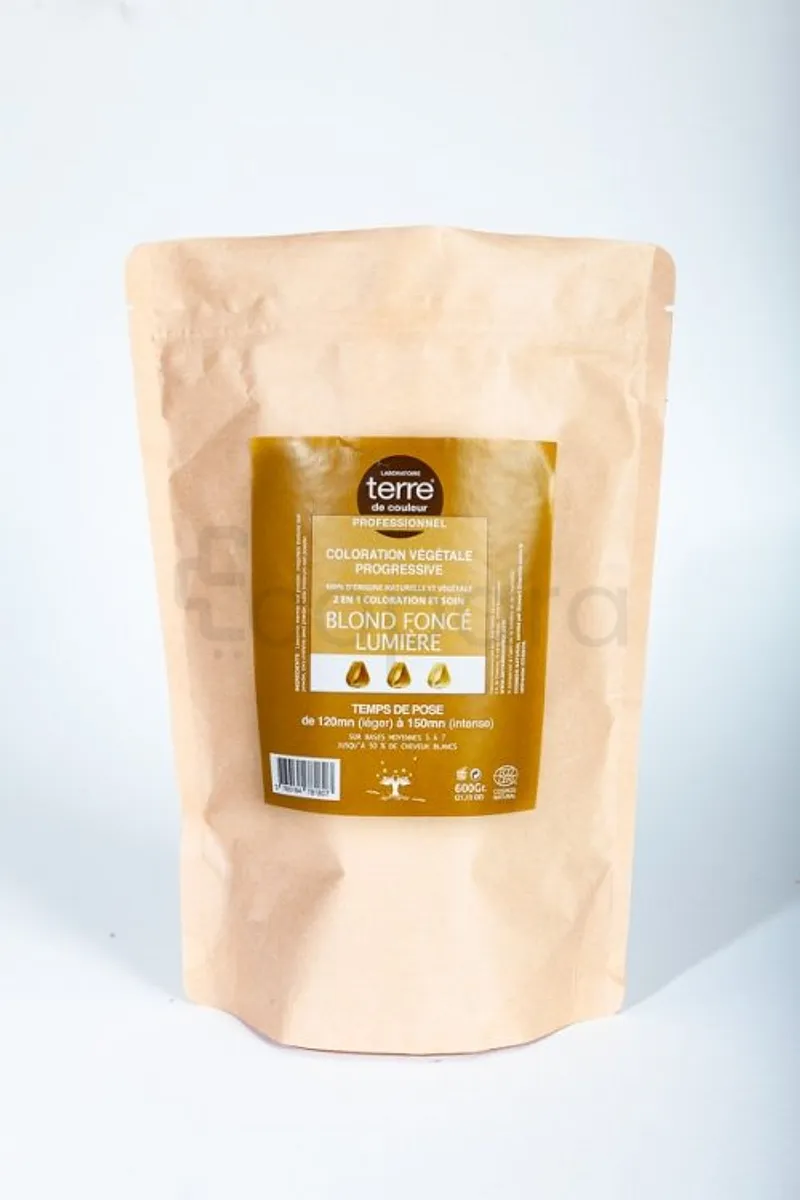 TERRE DE COULEUR COLORATION VEGETALE PROGRESSIVE BLOND FONCE LUMIERE 600G REFERENCE 600BLDFL