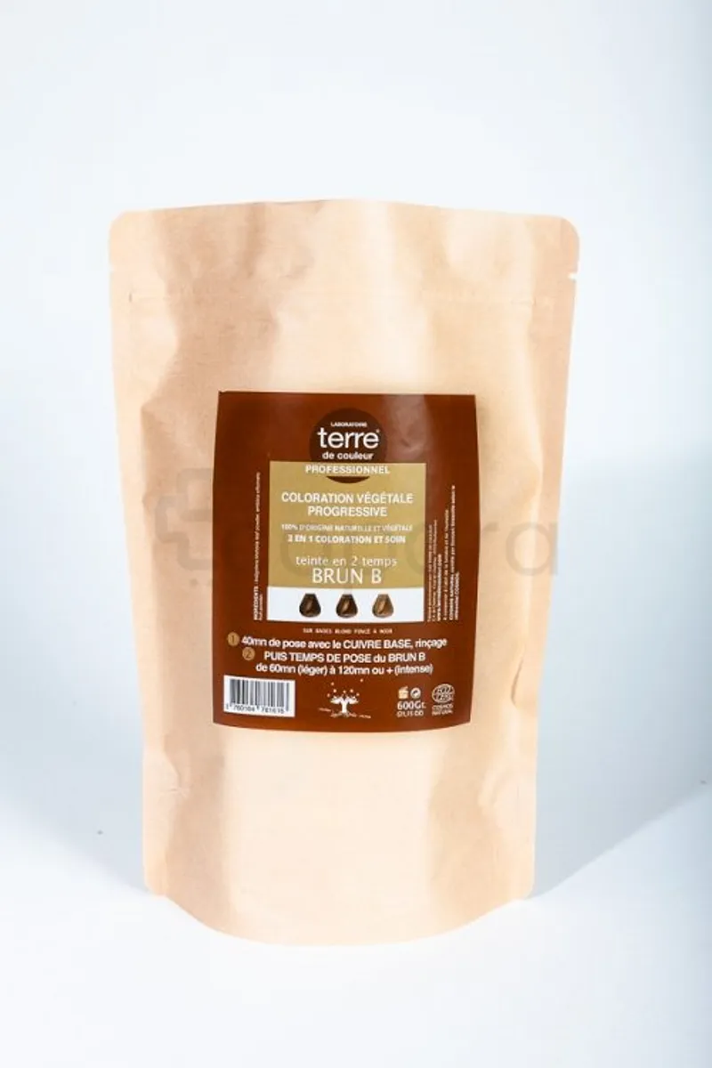 TERRE DE COULEUR COLORATION VEGETALE PROGRESSIVE BRUN B 600G REFERENCE 600BRUNB