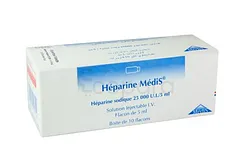 HEPARINE MEDIS HEPARINE SODIQUE 25000U.I/5ML FLACON DE 5ML BOITE DE 10
