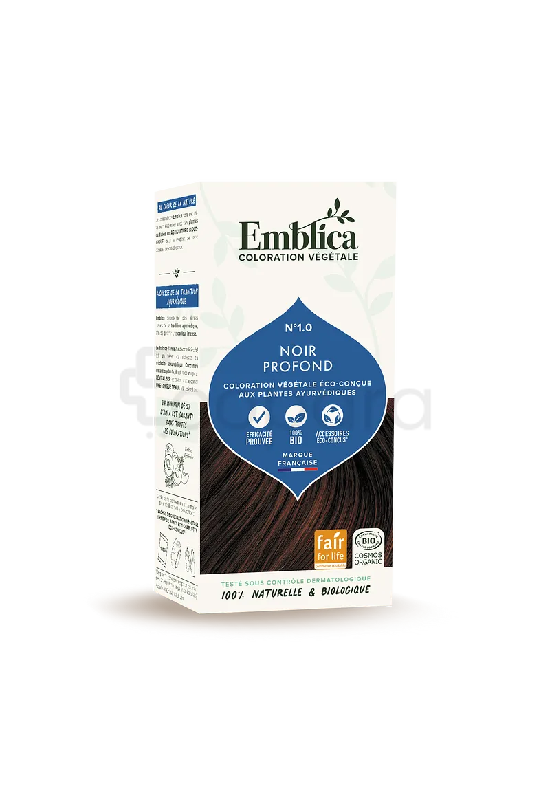 EMBLICA COLORATION VEGETALE 1.0 NOIR PROFOND 100G REFERENCE 000072