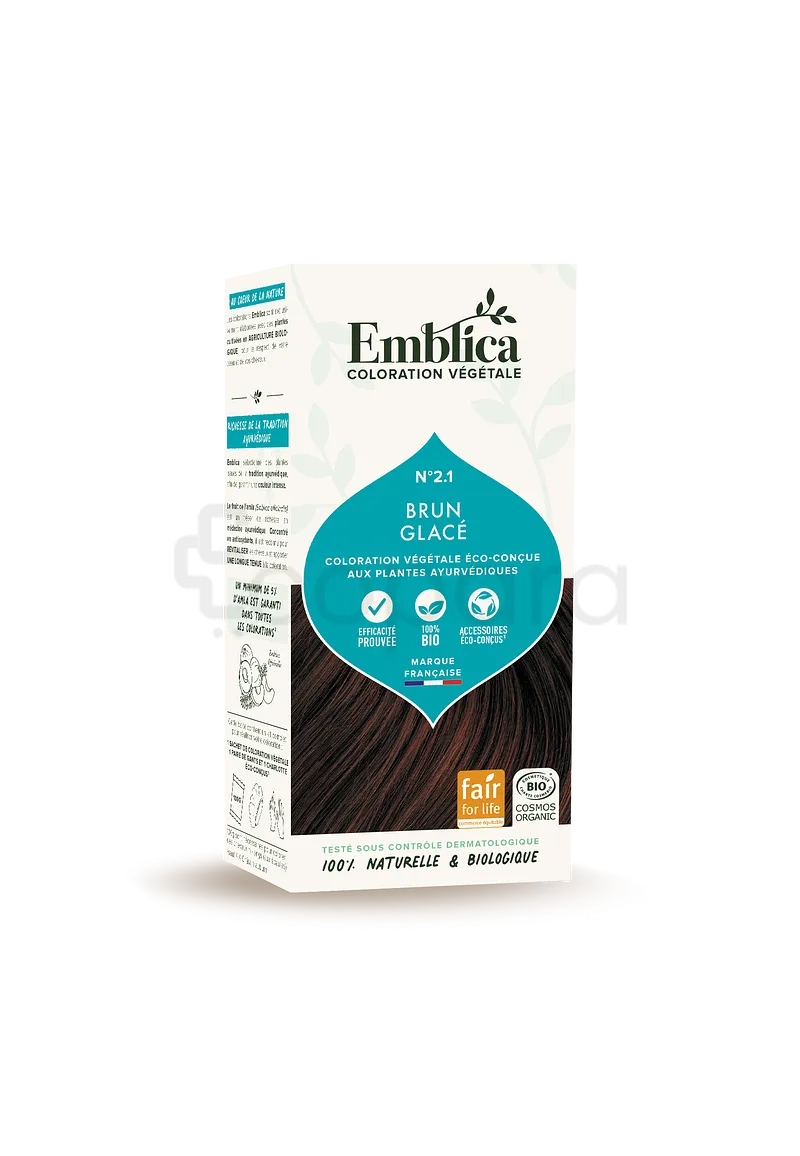 EMBLICA COLORATION VEGETALE 2.1 BRUN GLACE 100G REFERENCE 000077