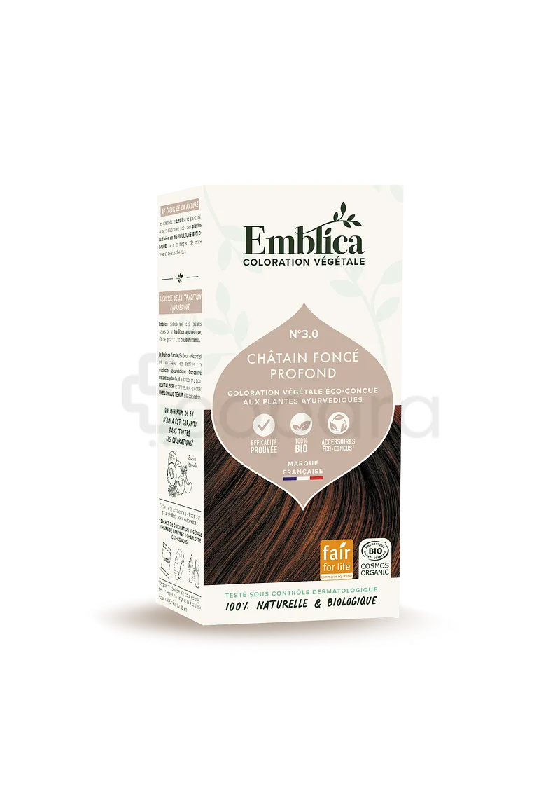 EMBLICA COLORATION VEGETALE 3.0 CHATAIN FONCE PROFOND 100G REFERENCE 000071