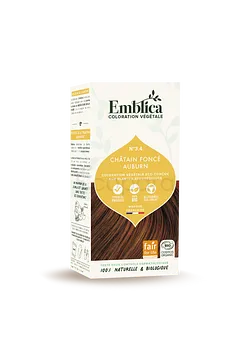 EMBLICA COLORATION VEGETALE 3.4 CHATAIN FONCE AUBURN 100G REFERENCE 000067