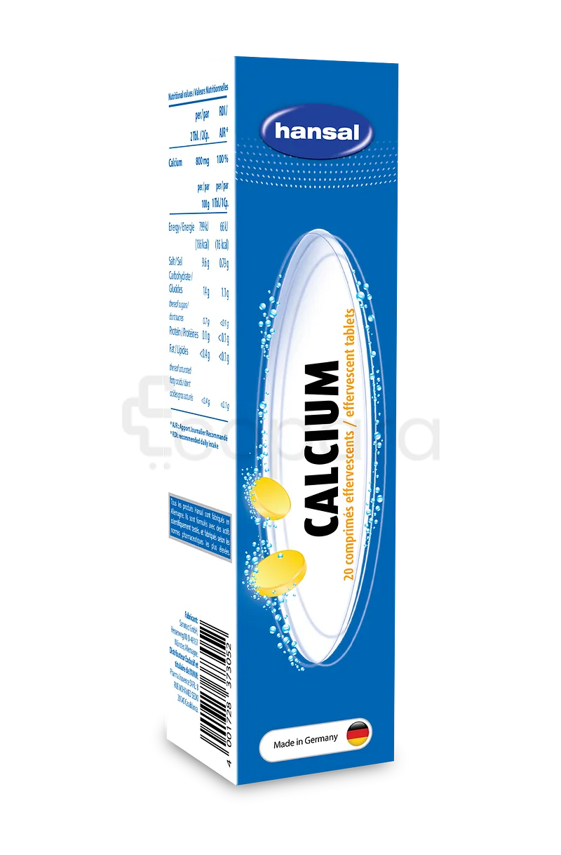 HANSAL CALCIUM BOITE DE 20 COMPRIMES EFFERVESCENTS