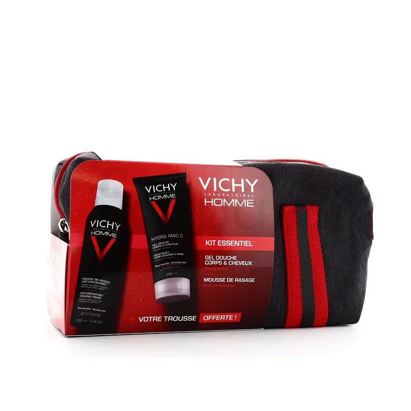 VICHY PACK HOMME PACK GEL DE RASAGE 150ML + GEL DOUCHE 100ML + TROUSSE OFFERTE