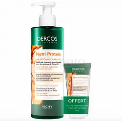 VICHY DERCOS NUTRI PROTEIN SHAMPOOING + SHAMPOOING FORMAT VOYAGE OFFERT 50ML