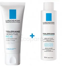 LA ROCHE POSAY SENSITIVE RICHE 40ML + TOLERIANE DERMO NETTOYANT 50ML
