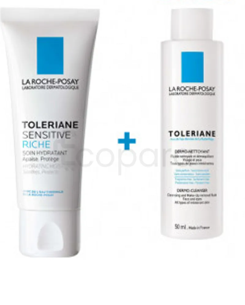 LA ROCHE POSAY SENSITIVE RICHE 40ML + TOLERIANE DERMO NETTOYANT 50ML
