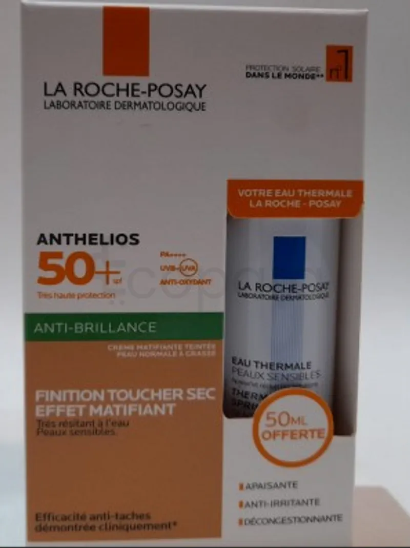 LA ROCHE POSAY ANTHELIOS CREME MATIFIANTE ANTI-BRILLANCE TEINTEE SPF50+ 50ML + EAU THERMALE OFFERTE