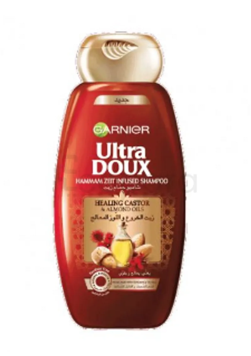 GARNIER ULTRA DOUX SHAMPOOING HAMMAM ZEIT AUX HUILES GUERISSEUSES DE RICIN ET D'AMANDE 400ML
