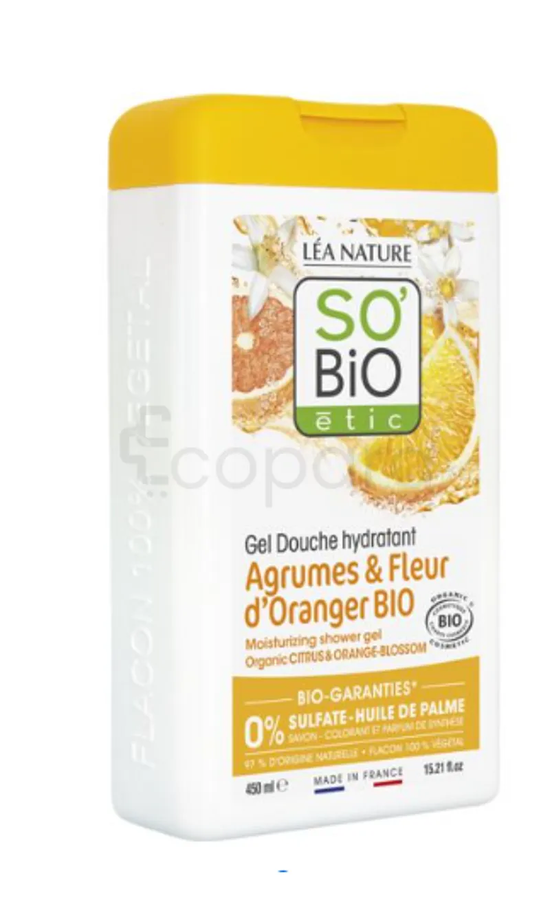 SO BIO GEL DOUCHE HYDRATANT AGRUMES ET FLEUR D'ORANGER BIO 450ML