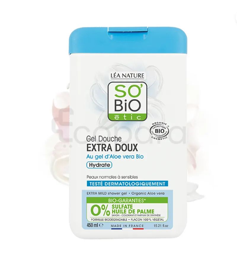 SO BIO GEL DOUCHE EXTRA DOUX AU GEL D'ALOE VERA BIO 450ML