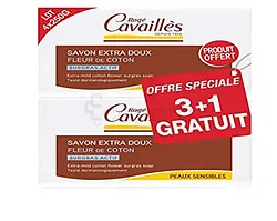 ROGE CAVAILLES SAVON SURGRAS EXTRA DOUX FLEUR DE COTON 250G *3 + 1 OFFERT