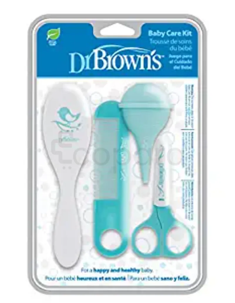 DR BROWN'S KIT BABY CARE BROSSE SOUPLE + PEIGNE DOUX + ASPIRATEUR NASAL + CISEAUX BOUT ARRONDI REFERENCE HG029