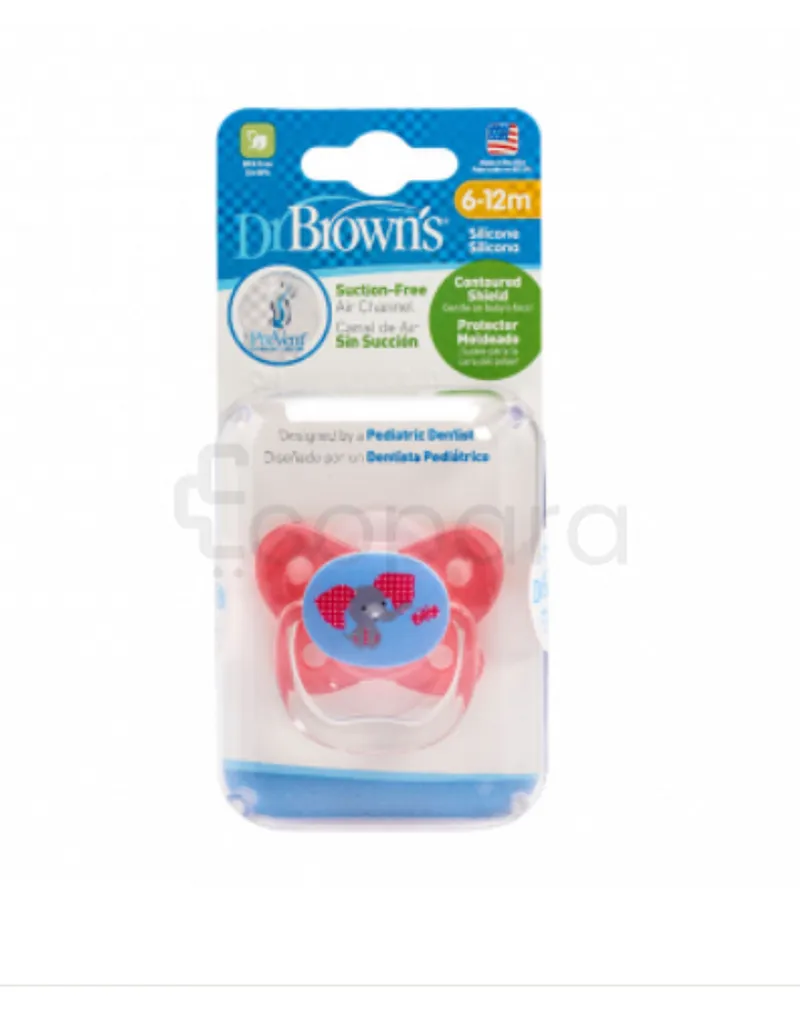 DR BROWN'S SUCETTE 6-12MOIS ROSE PREVENT BUTTERFLY SHIELD BOITE DE 1 REFERENCE PV21307-ES