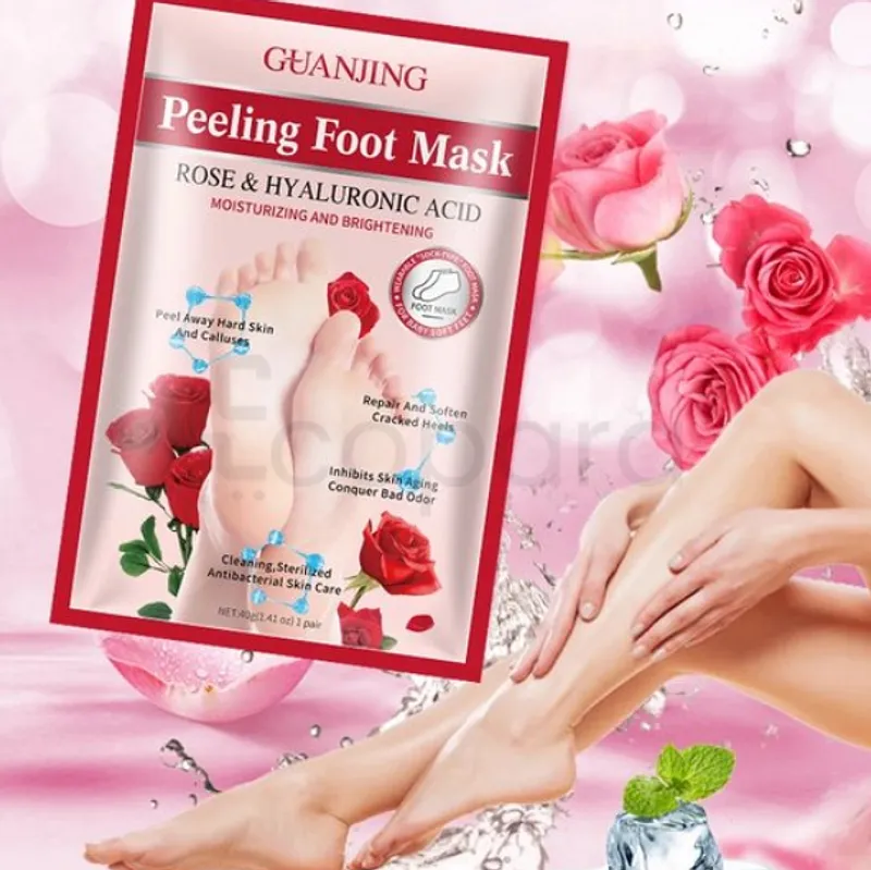 GUANJING PEELING FOOT MASK ROSE ACIDE HYALURONIQUE BOITE DE 1