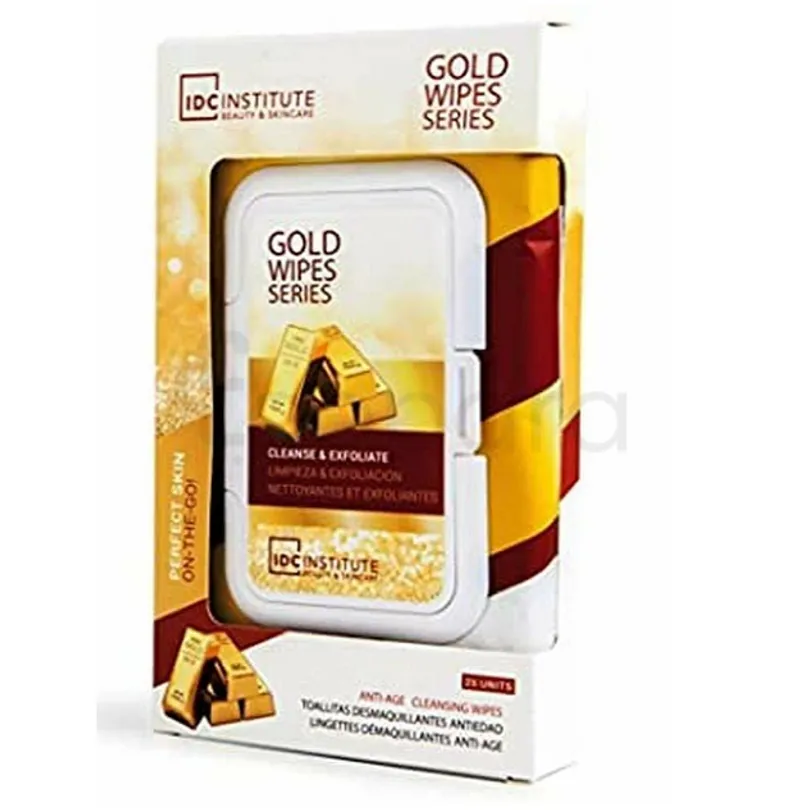IDC INSTITUTE GOLD WIPES SERIES ANTI-AGE CLEANSING WIPES BOITE DE 25