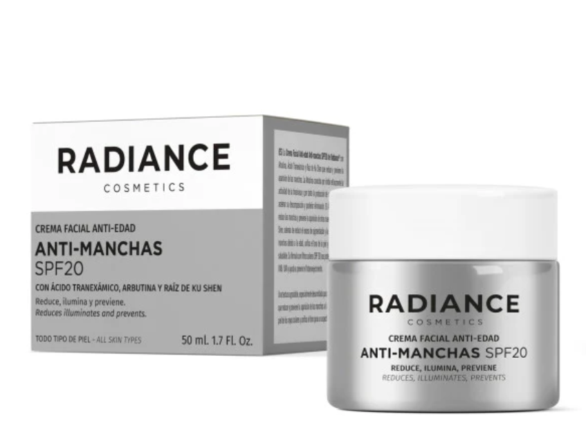 RADIANCE COSMETICS CREMA FACIAL ANTI-EDAD ANTI-MANCHAS SPF20 50ML