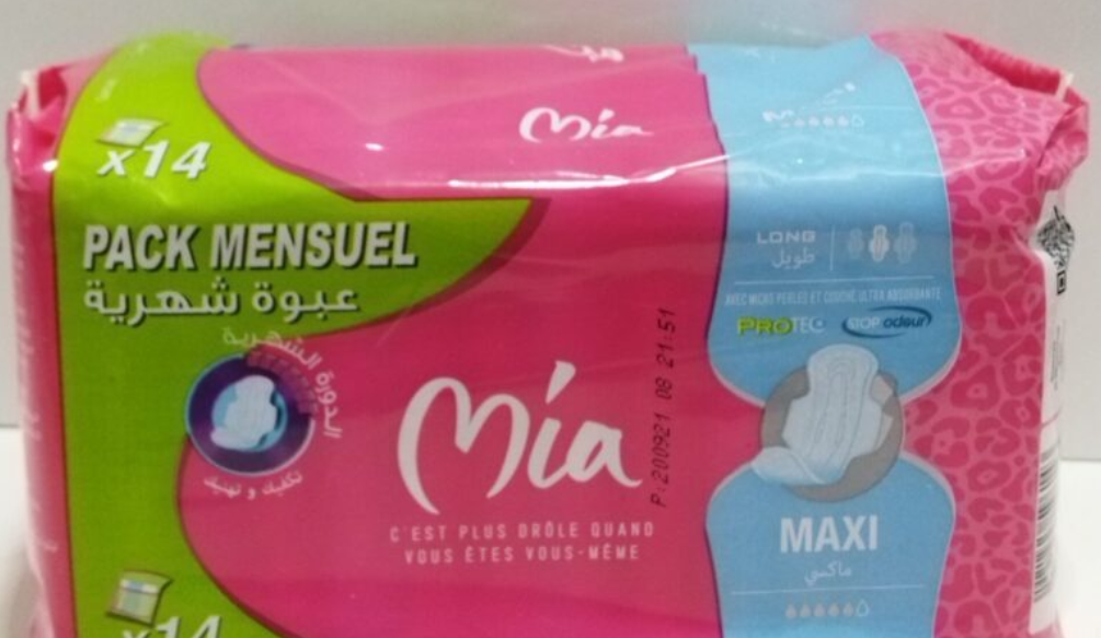MIA LONG MAXI SERVIETTE AVEC MICRO PERLE ET COUCHE ULTRA ABSORBANTE BOITE DE 14