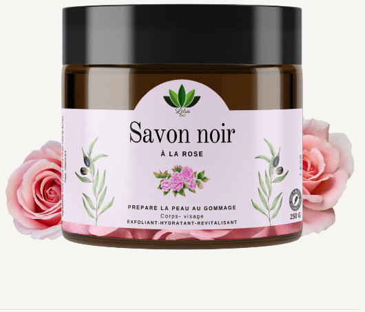 LOTUS BIO SAVON NOIR A LA ROSE 250G