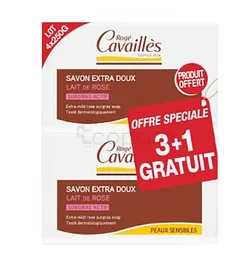 ROGE CAVAILLES SAVON DE ROSE 250G*3 + 1 OFFERT
