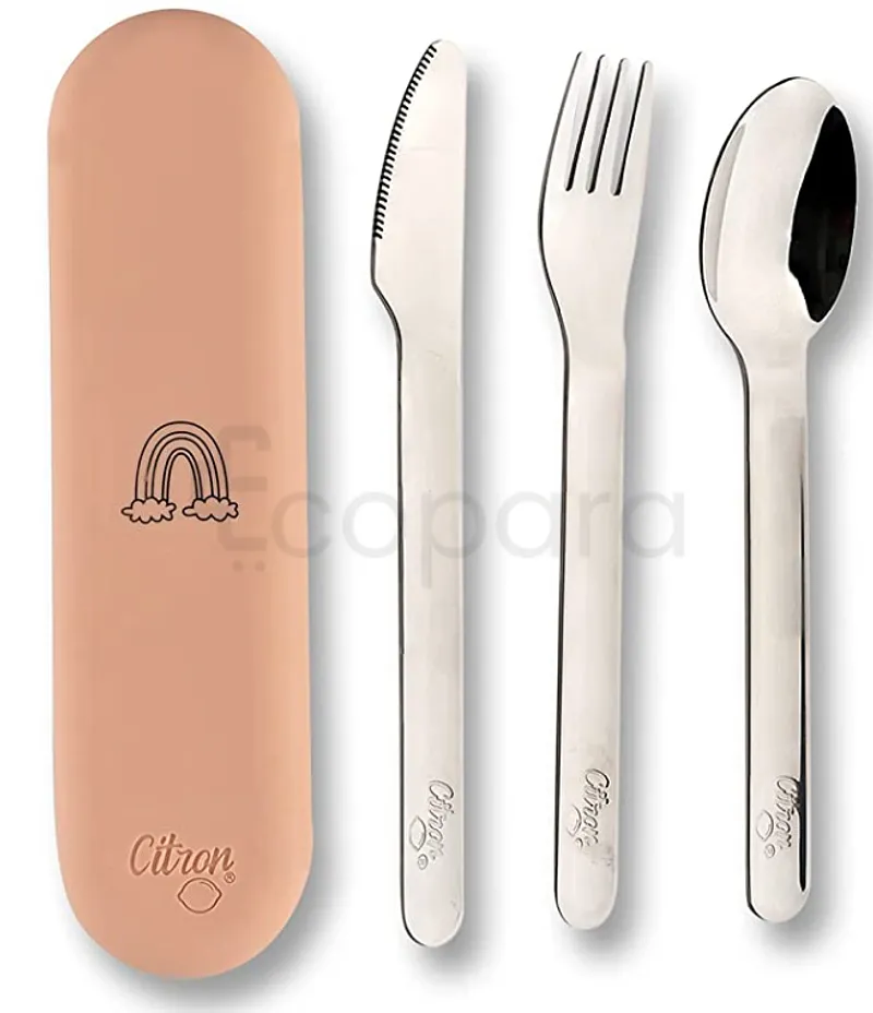 CITRON SET DE COUVERTS EN ACIER ROSE