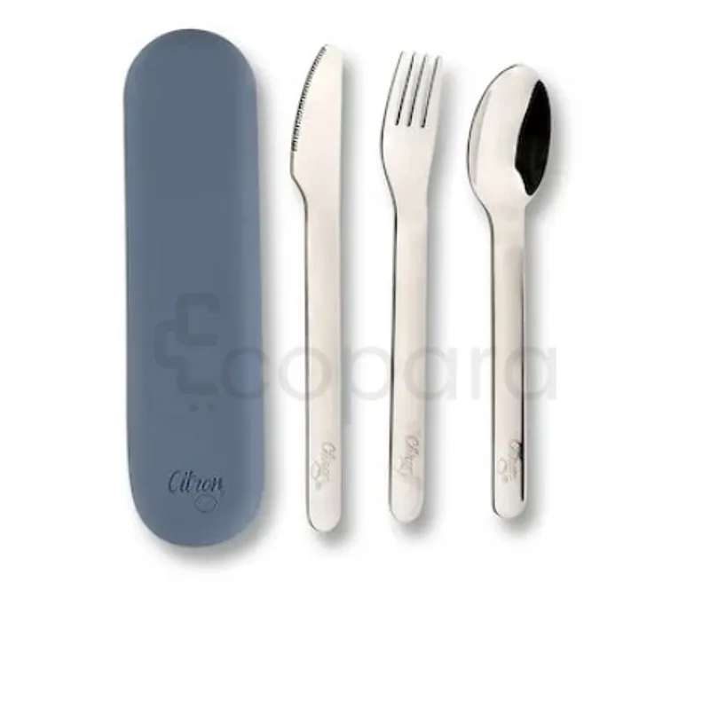 CITRON SET DE COUVERTS EN ACIER BLEU