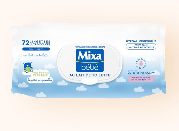 MIXA BEBE LINGETTES BOITE DE 72