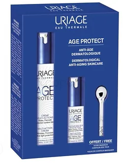 URIAGE PACK AGE PROTECT CREME MULTI-ACTIONS 40ML + AGE PROTECT CONTOUR DES YEUX MULTI-ACTIONS 15ML + CONTOUR DES YEUX MASSEUR OFFERT
