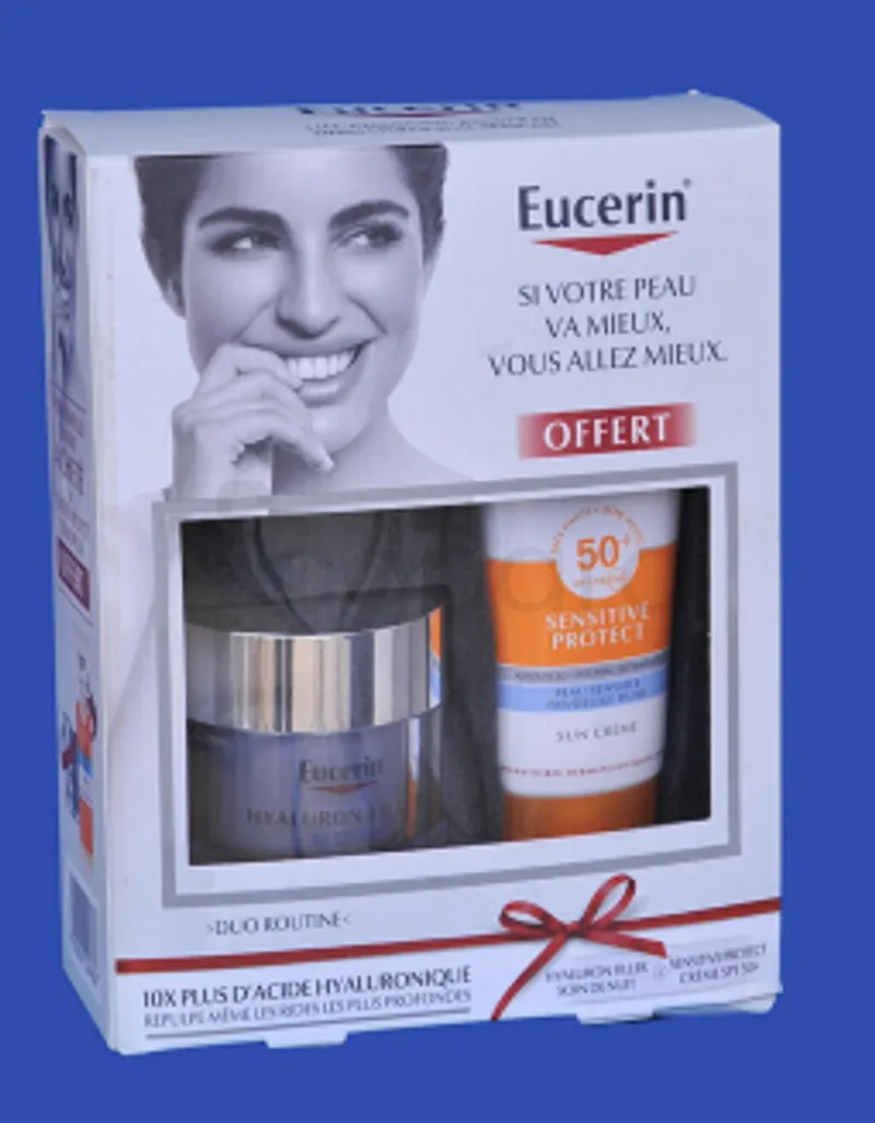 EUCERIN PACK HYALURON FILLER NUIT 50ML + SUN CREME SENSITIVE PROTECT 50 SPF 50ML