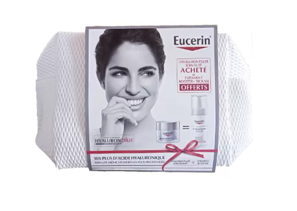 EUCERIN PACK HYALURON FILLER SOIN DE NUIT 50ML + HYALURON FILLER VITAMINE C  + TROUSSE OFFERTE