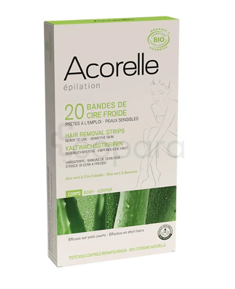 ACORELLE EPILATION 20 BANDES DE CIRE FROIDE CORPS