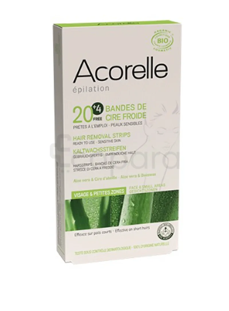 ACORELLE EPILATION 20 BANDES DE CIRE FROIDE VISAGE