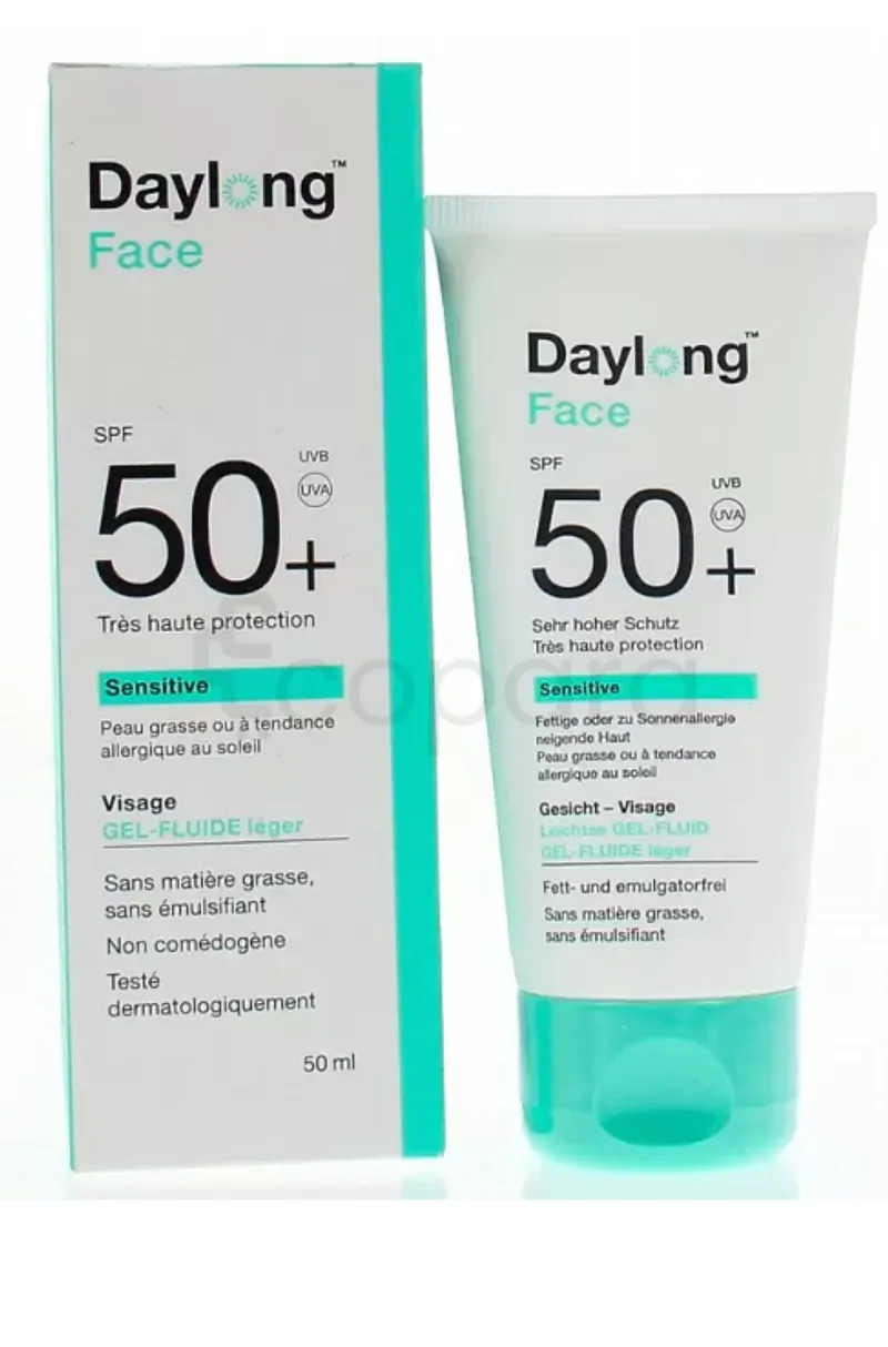 DAYLONG SENSITIVE FACE GEL FLUIDE LEGER SPF50+ 50ML