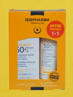 ISISPHARMA PACK UVEBLOCK50 MINERAL TEINTE 50ML*2