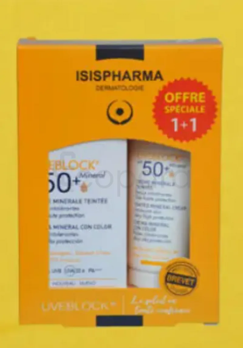 ISISPHARMA PACK CREME MINERALE TEINTEE SPF50+ 50ML BOITE DE 2