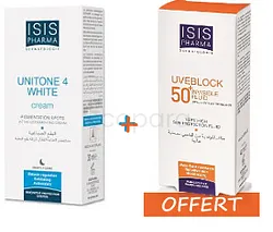 ISISPHARMA PACK UNITONE 4 WHITE CREME 30ML + UVEBLOCK SPF50 FLUIDE INVISIBLE 50ML