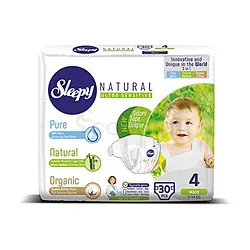SLEEPY NATURAL COUCHES AU BAMBO HYPOALLERGÉNIQUES MAXI 7-14KG TAILLE 4 BOITE DE 30