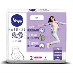 SLEEPY NATURAL SERVIETTES HYGIENIQUES SOFT HYPOALLERGÉNIQUES LONG BOITE DE 7