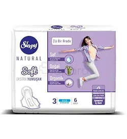 SLEEPY NATURAL SOFT LADY SANITARY NAPKIN HYPOALLERGÉNIQUES NUIT BOITE DE 6