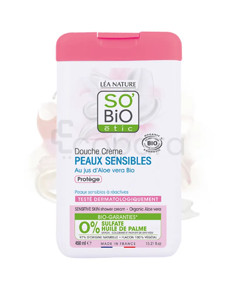SO'BIO ETIC DOUCHE CREME PEAUX SENSIBLE PROTEGE 450ML