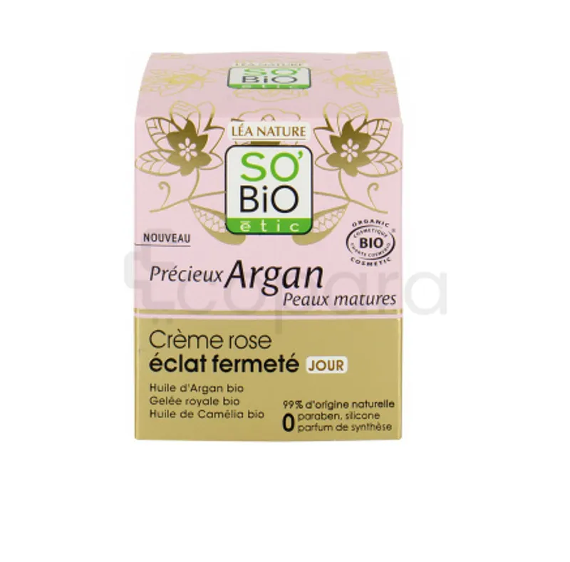 SO'BIO PRECIEUX ARGAN CREME ROSE ECLAT FERMETE JOUR 50ML