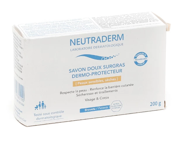 NEUTRADERM SAVON DOUX SURGRAS DERMO-PROTECTEUR VISAGE & CORPS 200G