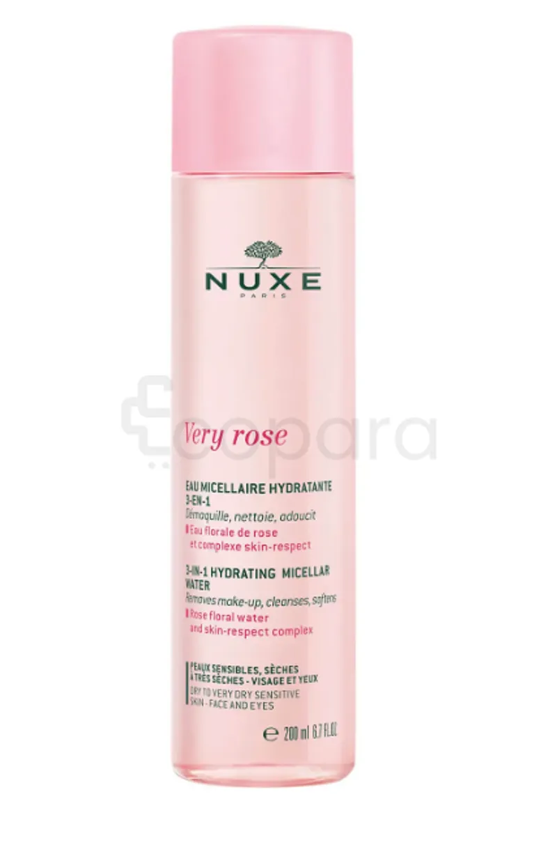 NUXE VERY ROSE EAU MICELLAIRE HYDRATANTE 3 EN 1 200ML