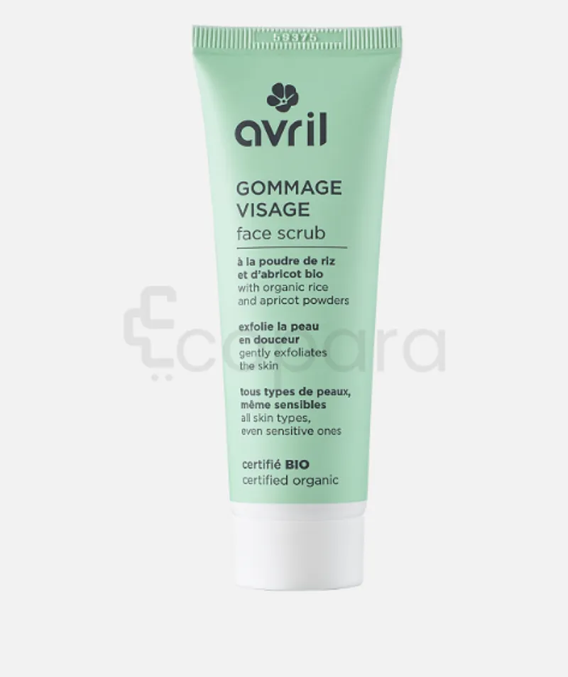 AVRIL GOMMAGE VISAGE A LA POUDRE DE RIZ ET D'ABRICOT BIO 50ML