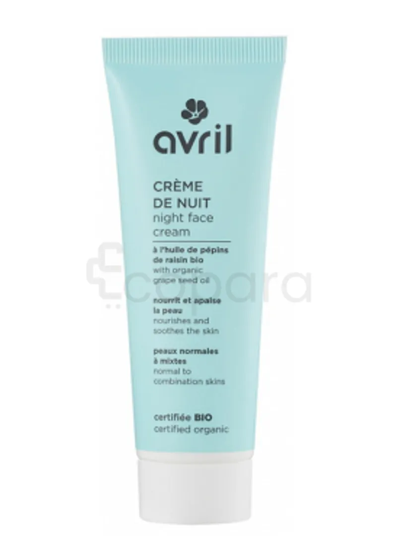 AVRIL CREME DE NUIT A L'HUILE DE PEPINS DE RAISIN BIO
